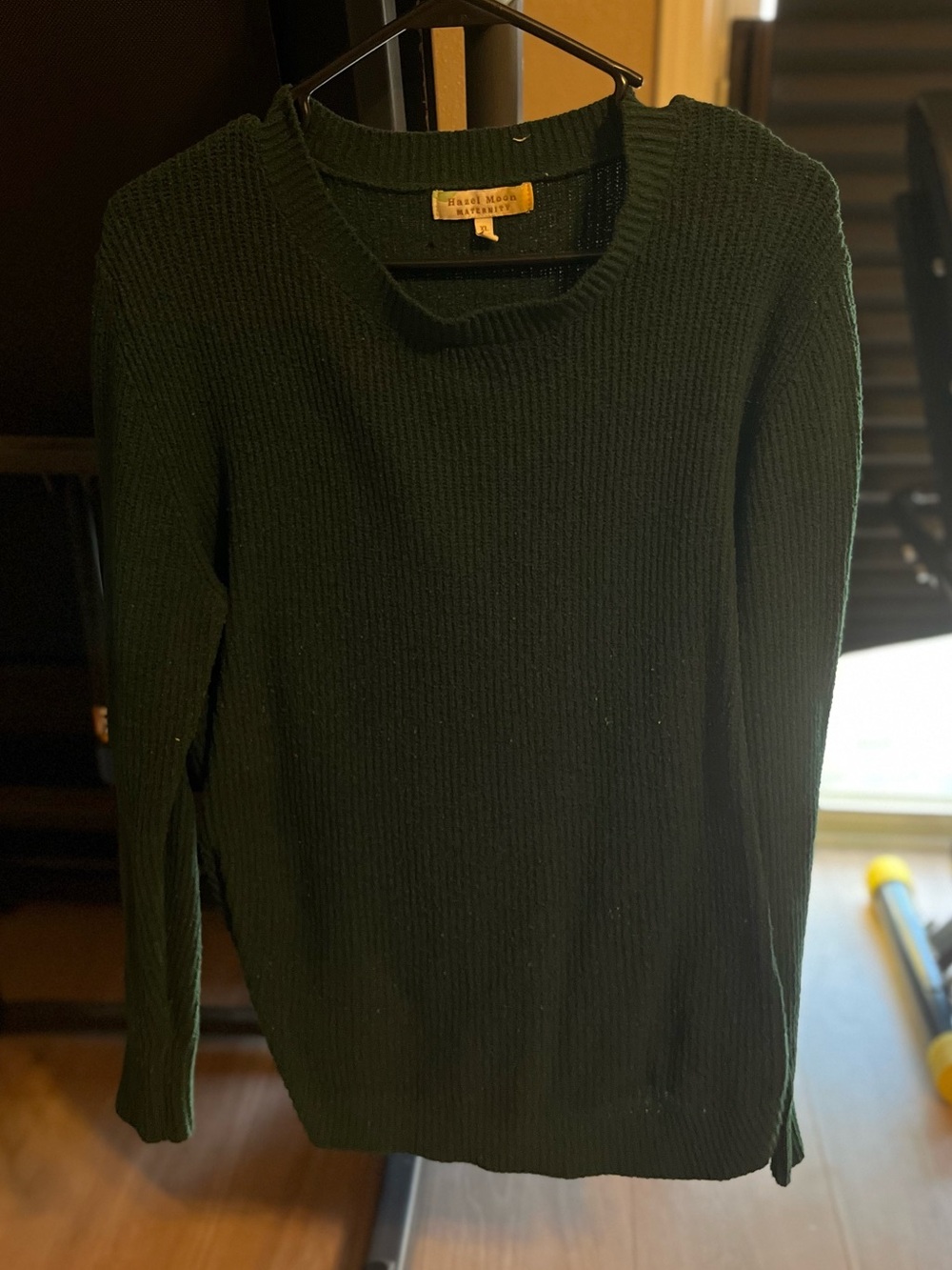 Faded Glory Dark Green Ribbed Crewneck Sweater - Men's